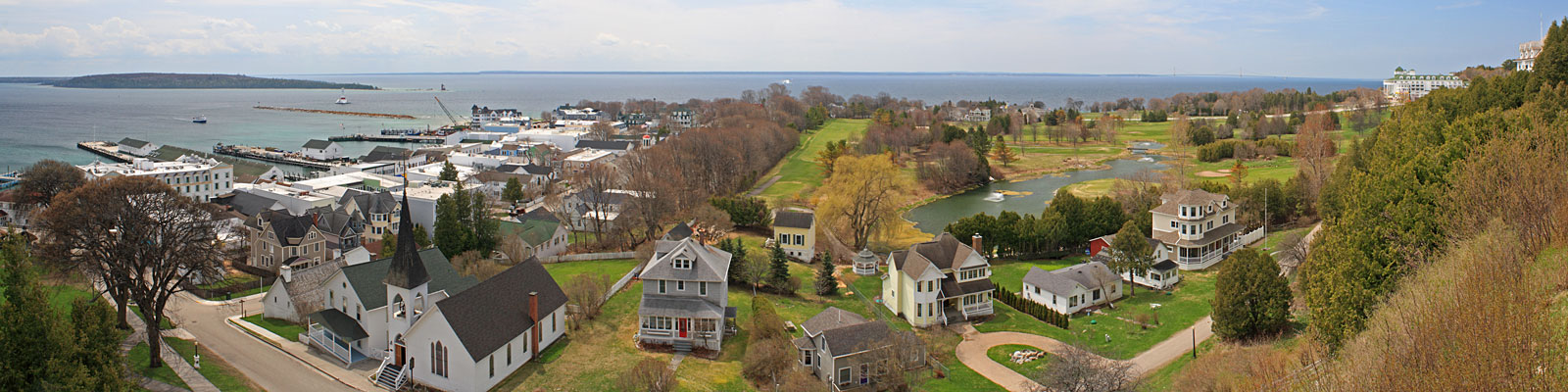 view from the west end of fort mackinac